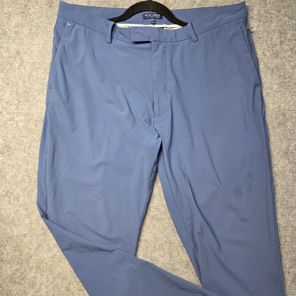 Peter Millar Crown Crafted Men's 36x28 Blue Performance Golf Pants Stretch